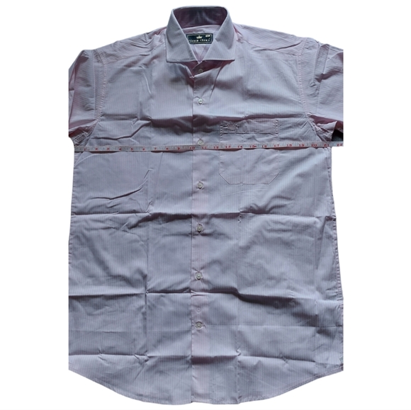 French Crown Collard  Long Sleeve Shirt Men Pink - Picture 3 of 4